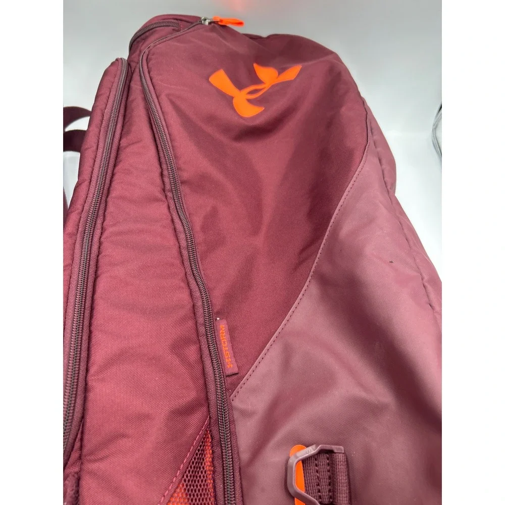 Under Armour Undeniable 4.0 Duffle Bag Maroon Orange UA Storm Medium Gym Bag